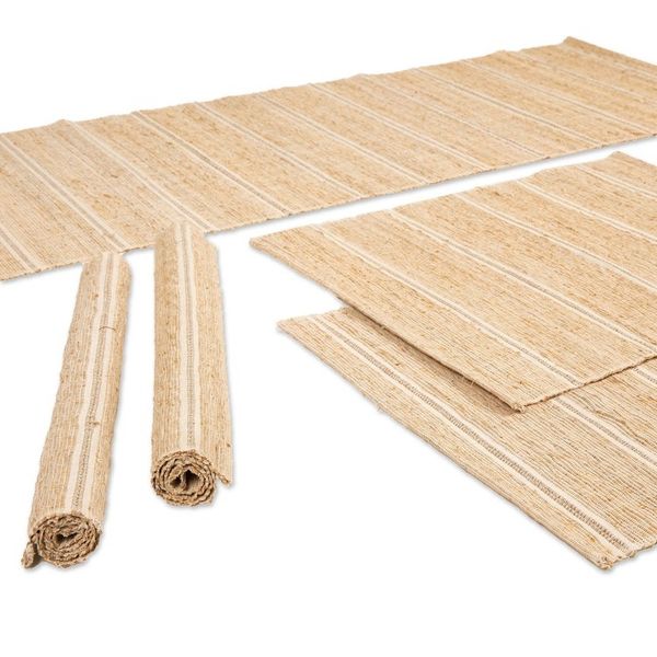 Alternate image for Off-White Cotton Blend Table Runner and Placemats 5 Pieces Off-White Aroma
