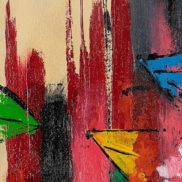 Alternate image for Butterfly-Themed Modern Abstract Acrylic Painting from Java Butterflies