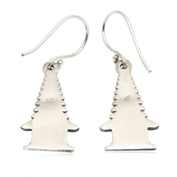 Alternate image for Silver Dangle Earrings Inspired by Balinese Pelinggih Altars Pelinggih