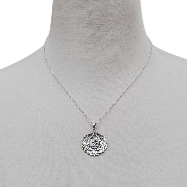 Alternate image for Spiritual Floral Sterling Silver Sahasrara Pendant Necklace Sahasrara Energy