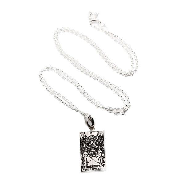 Alternate image for Tarot-Inspired Sterling Silver The Lovers Pendant Necklace Omens by The Lovers