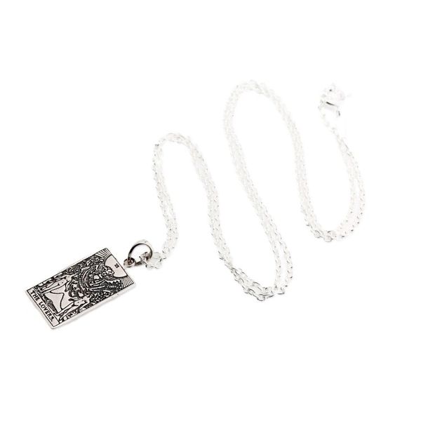 Alternate image for Tarot-Inspired Sterling Silver The Lovers Pendant Necklace Omens by The Lovers