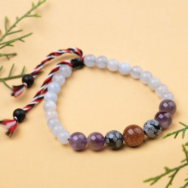 Alternate image for Mens Multi-Gemstone Tridatu Yoga Pendant Bracelet Tridatu Happiness