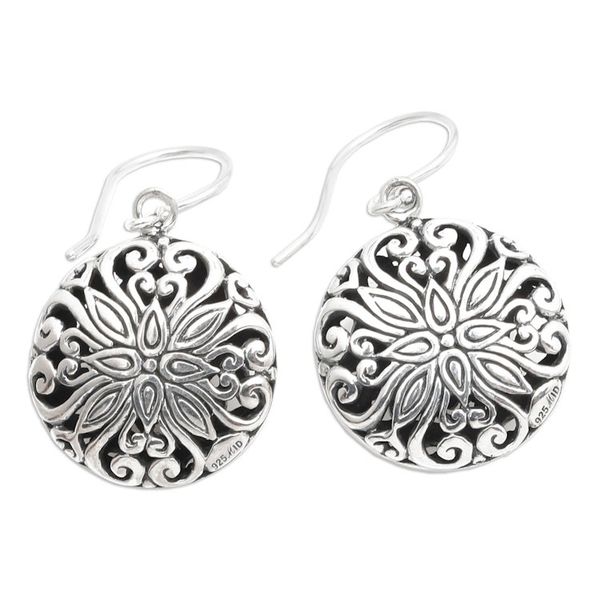 Alternate image for Sterling Silver Dangle Earrings with Citrine Vine Accents Afternoon Blooms