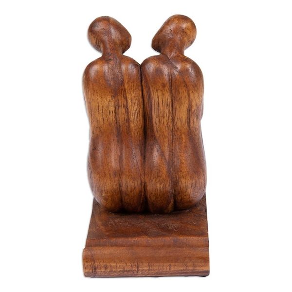 Alternate image for Hand-Carved Inspirational Jempinis Wood Phone Holder Best Brotherhood