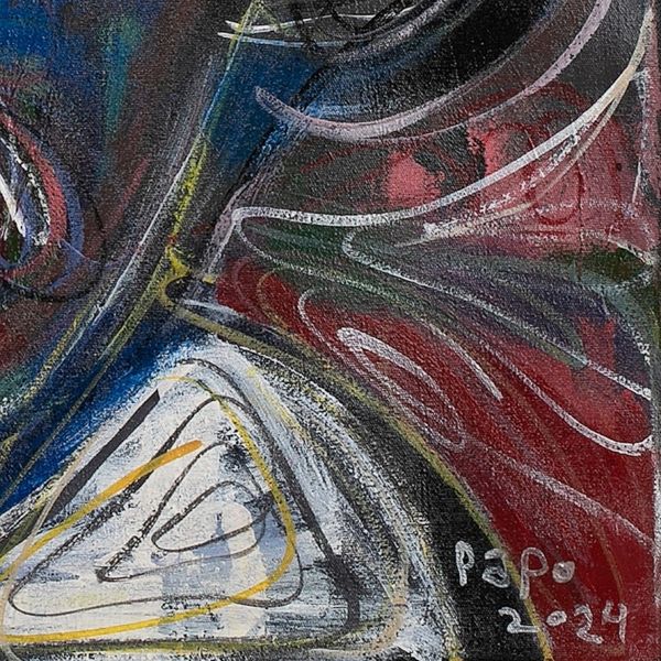 Alternate image for Expressionist Signed Mixed Media Painting of Mahatma Gandhi Loving Gandhi