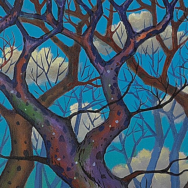 Alternate image for Javanese Nature-Themed Forest Acrylic on Canvas Painting Tree Dance in the Forest