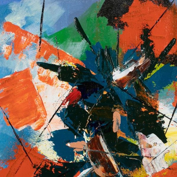 Alternate image for Inspirational Abstract Acrylic on Canvas Painting from Java Back to Spirit