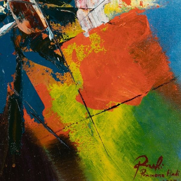 Alternate image for Inspirational Abstract Acrylic on Canvas Painting from Java Back to Spirit