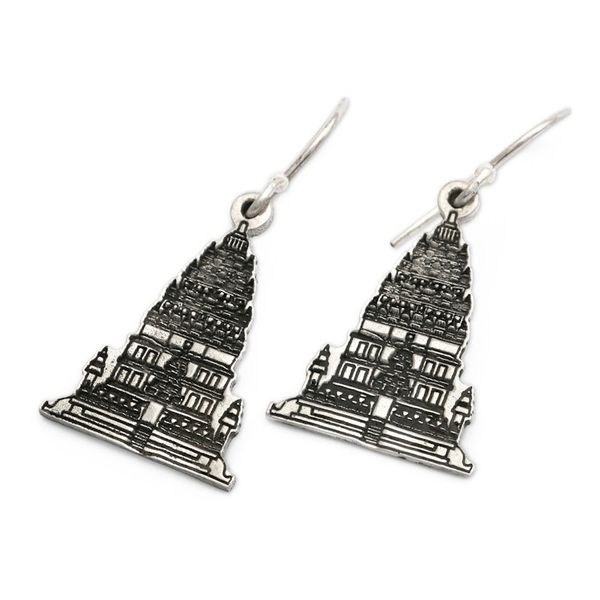 Alternate image for Balinese Besakih Hindu Temple-Themed Silver Dangle Earrings Besakih Temple