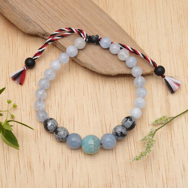 Alternate image for Aquamarine Obsidian Onyx Yoga Tridatu Mens Pendant Bracelet Tridatu Peace