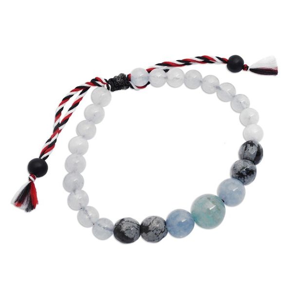 Alternate image for Aquamarine Obsidian Onyx Yoga Tridatu Mens Pendant Bracelet Tridatu Peace