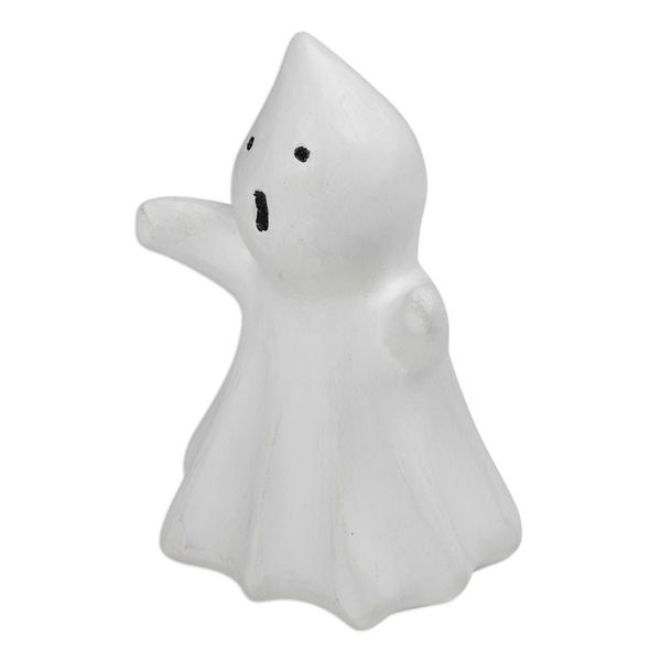 Alternate image for Halloween-Themed Albesia Wood Ghost Sculpture Little Phantom