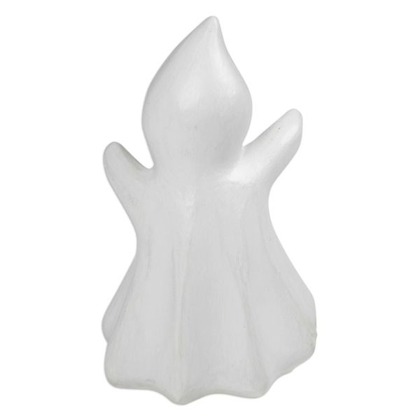 Alternate image for Halloween-Themed Albesia Wood Ghost Sculpture Little Phantom