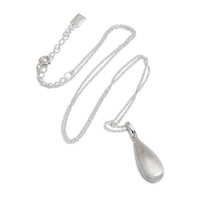 Alternate image for Seed-Shaped Brushed-Satin Sterling Silver Pendant Necklace The Immortal