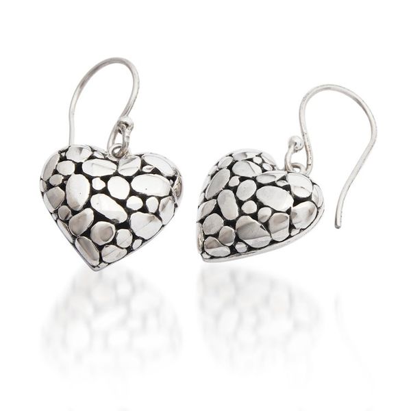 Alternate image for Romantic Bubble-Patterned Sterling Silver Dangle Earrings Bubbling Liaison