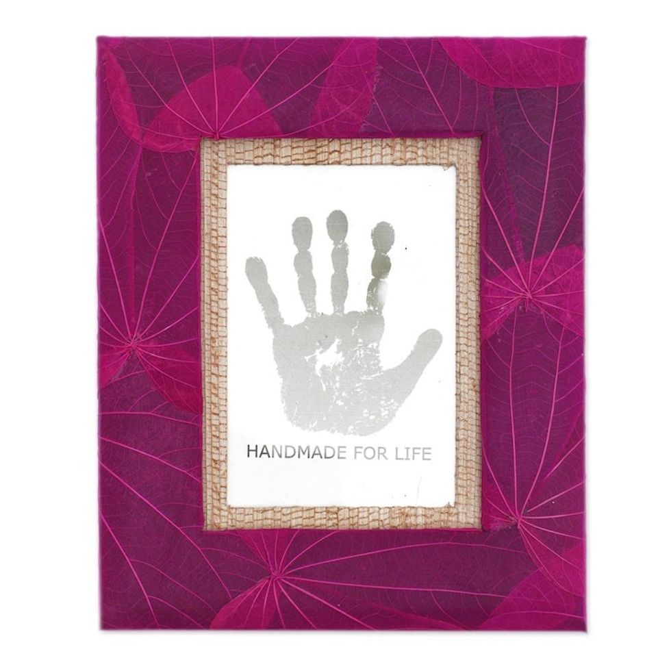 4x6 Natural Fiber Photo Frame in Pink from Indonesia 'Autumn Spirit in Pink'