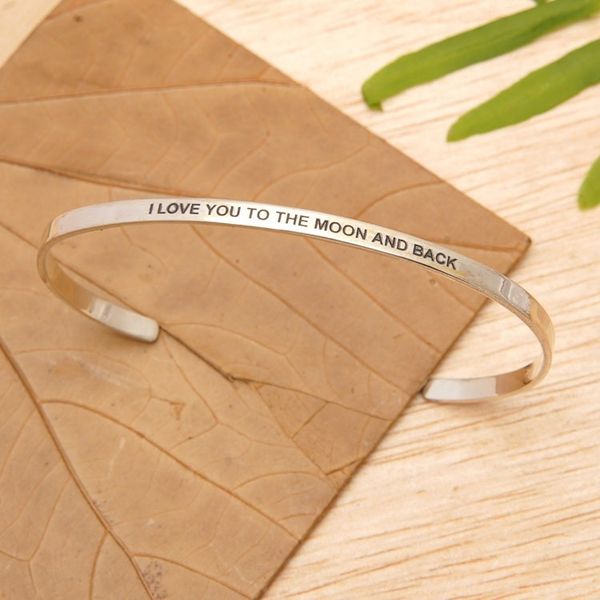 Alternate image for Polished Minimalist Romantic Sterling Silver Cuff Bracelet Your Romance