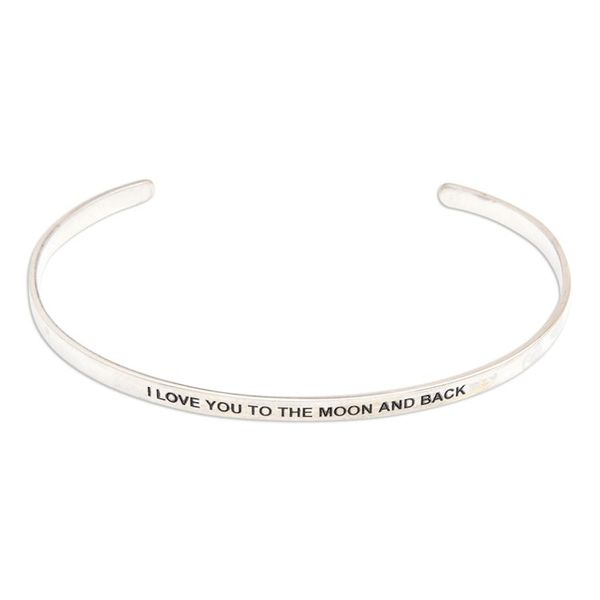 Alternate image for Polished Minimalist Romantic Sterling Silver Cuff Bracelet Your Romance