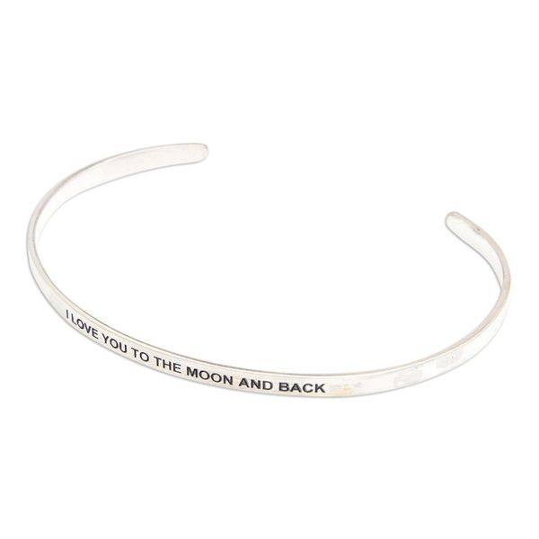 Alternate image for Polished Minimalist Romantic Sterling Silver Cuff Bracelet Your Romance