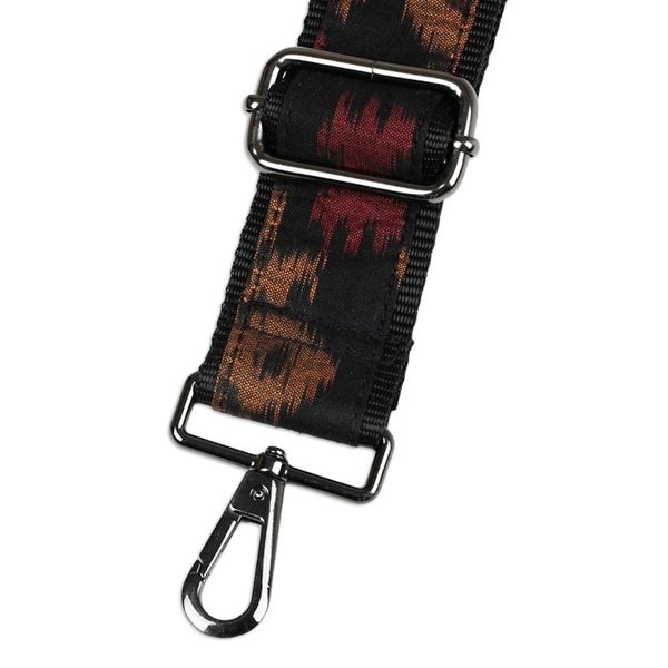 Alternate image for Ikat-Patterned Adjustable Brown and Red Cotton Bag Strap Bond to Klungkung
