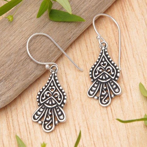 Alternate image for Classic Tropical Sterling Silver Dangle Earrings from Bali Tropical Crown