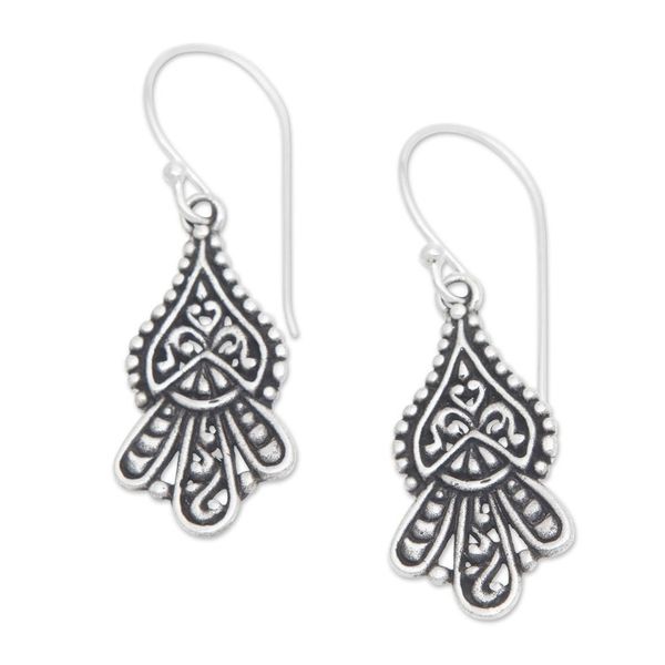 Alternate image for Classic Tropical Sterling Silver Dangle Earrings from Bali Tropical Crown