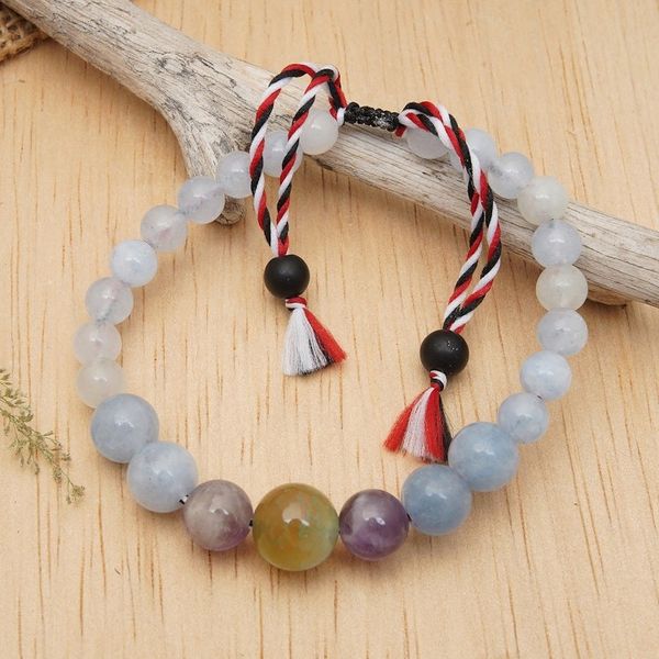 Alternate image for Adjustable Aquamarine and Amethyst Beaded Bracelet from Bali Times of Sapience