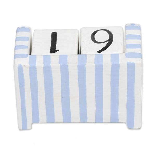 Alternate image for Hand-Carved and Painted Wood Perpetual Desk Calendar Bright Days