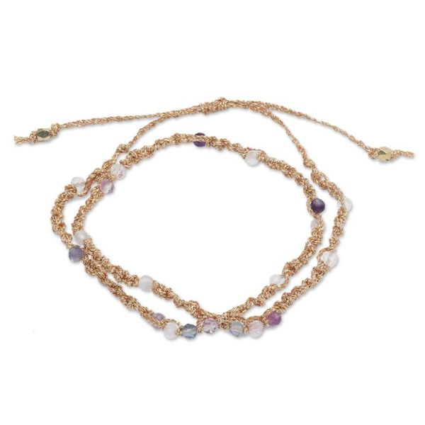 Alternate image for Fluorite Beaded Macrame Wrap Bracelet from Bali Pure Harmony