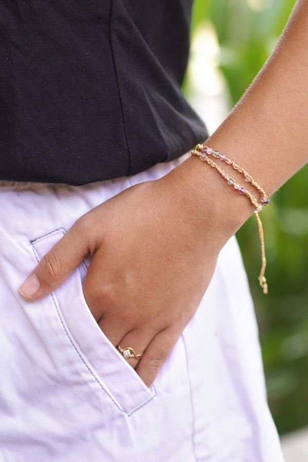 Alternate image for Fluorite Beaded Macrame Wrap Bracelet from Bali Pure Harmony