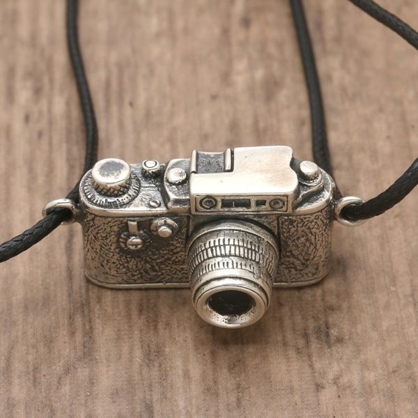 Alternate image for Whimsical Camera-Shaped Sterling Silver Pendant Necklace Focus on You