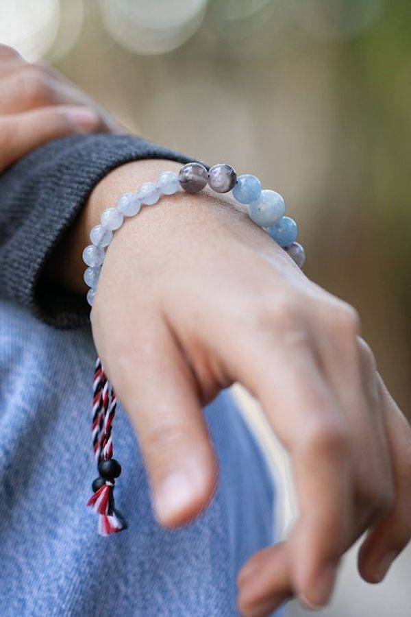 Alternate image for Blue Mens Yoga Tridatu Multi-Gemstone Pendant Bracelet Tridatu Purity