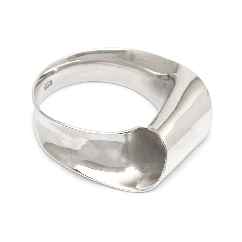 Avant-Garde Wavy Sterling Silver Cocktail Ring from Bali 'Wave of Sophistication'