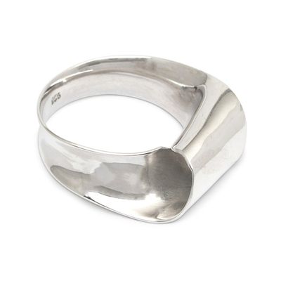 Alternate image for Avant-Garde Wavy Sterling Silver Cocktail Ring from Bali Wave of Sophistication