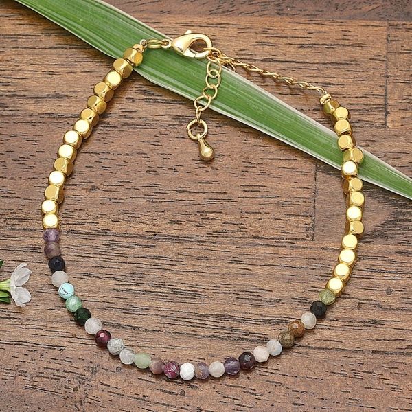 Alternate image for 18k Gold-Plated Brass and Fluorite Beaded Bracelet from Bali Paradise Rainbow