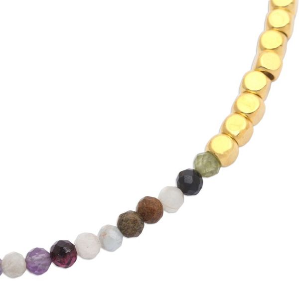 Alternate image for 18k Gold-Plated Brass and Fluorite Beaded Bracelet from Bali Paradise Rainbow