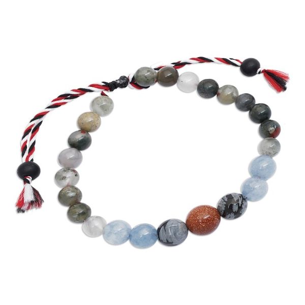 Alternate image for Mens Yoga Tridatu Multi-Gemstone Beaded Pendant Bracelet Tridatu Equilibrium