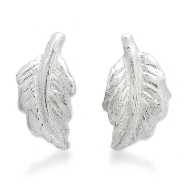 Alternate image for Nature-Themed Leafy Sterling Silver Stud Earrings from Bali Enchantment in the Forest