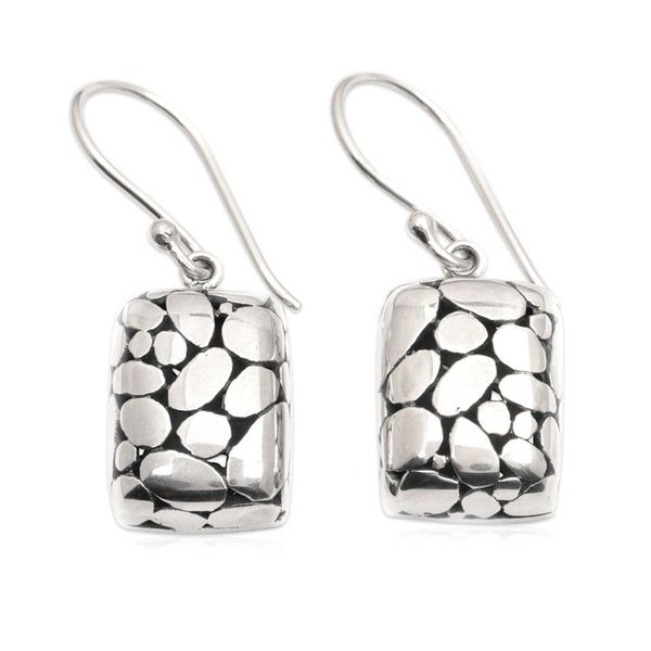 Alternate image for Bubble-Themed Sterling Silver Dangle Earrings Made in Bali The Dangling Path