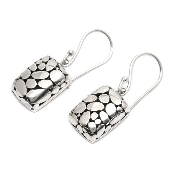 Alternate image for Bubble-Themed Sterling Silver Dangle Earrings Made in Bali The Dangling Path