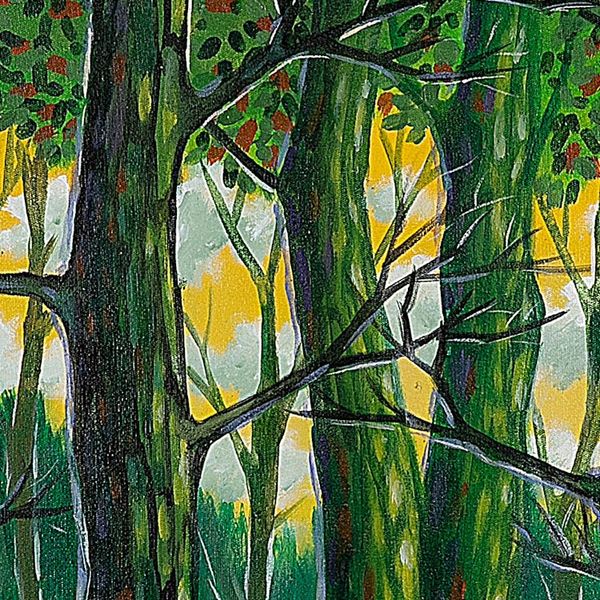Alternate image for Inspirational Green Forest-Themed Acrylic on Canvas Painting Hope in The Future