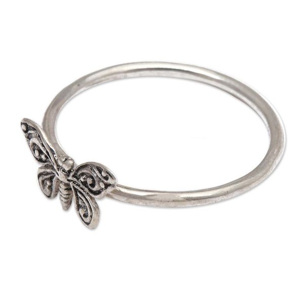 Alternate image for Butterfly-Themed Sterling Silver Cocktail Ring Hopeful Dreams