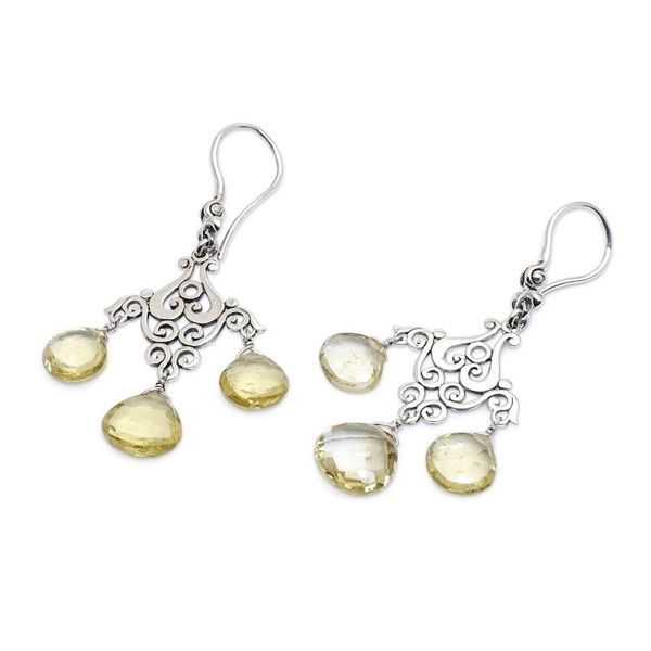 Alternate image for Polished Lemon Quartz Chandelier Earrings Crafted in Bali Gala of Felicity
