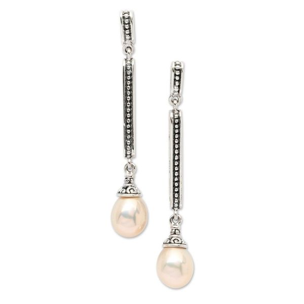 Alternate image for Classic Balinese-Made White Cultured Pearl Dangle Earrings Royal Dew