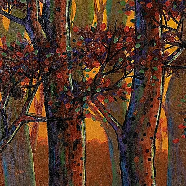 Alternate image for Evening Forest-Scape Painting Made of Acrylic on Canvas Beauty of Sonokeling Forest