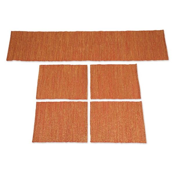 Alternate image for Orange Cotton Blend Table Runner and Placemats 5 Pieces Warm Aroma