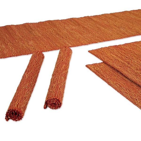 Alternate image for Orange Cotton Blend Table Runner and Placemats 5 Pieces Warm Aroma