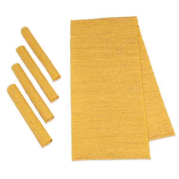 Alternate image for Yellow Cotton Blend Table Runner and Placemats 5 Pieces Yellow Aroma