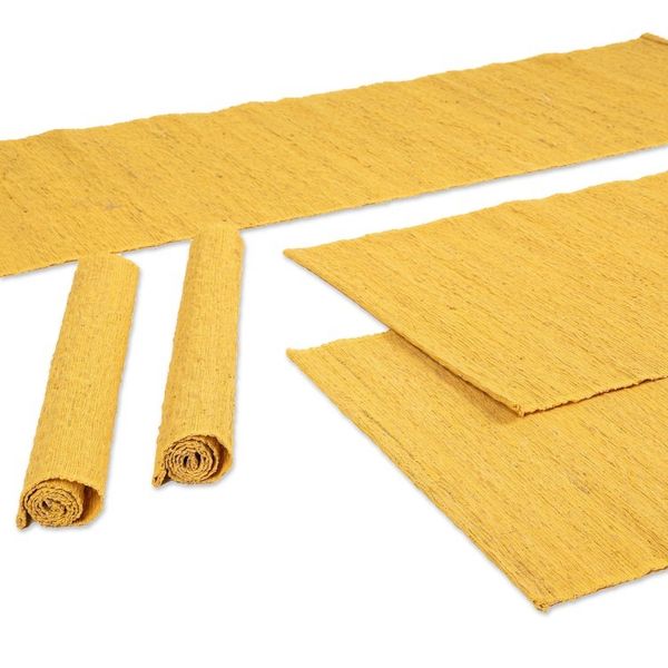 Alternate image for Yellow Cotton Blend Table Runner and Placemats 5 Pieces Yellow Aroma